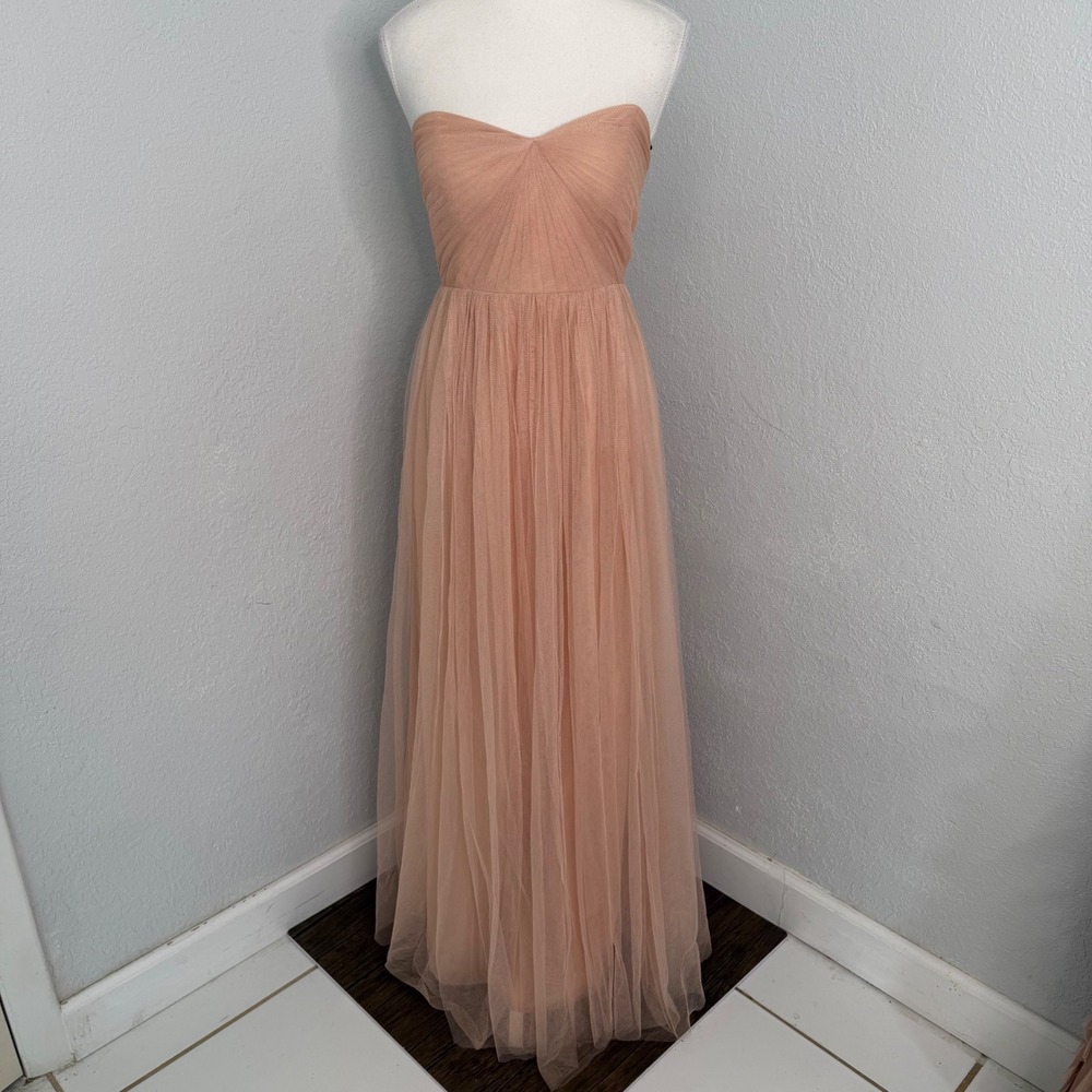 Jenny Yoo Annabelle Tulle Gown Blush Pink Strapless Sweetheart Maxi Dress Womens